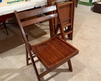 Vintage Folding slatted wood chairs