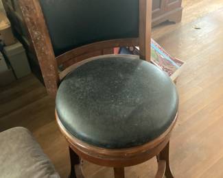 A green bar stool.