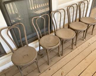 There are Bentwood chairs on the second floor balcony too