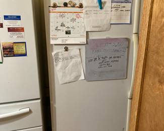 This is one of two refrigerators for sale in the kitchen.