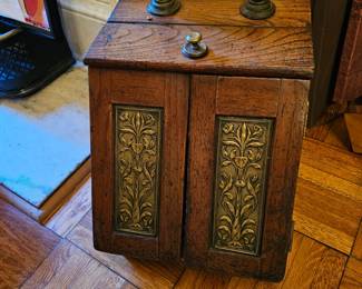 Fireplace wood/ash box. There are two of these little gems. English scuttle box. Antique 