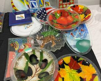 Handmade Some Signed, Artful  Functional Glass Plates  Bowls