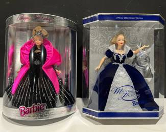 Millennium Princess 99  Happy Holidays 98 Barbies
