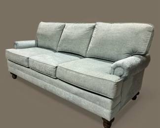 Like New Light Sky Blue Hickory Mannor 3 Seat Sofa