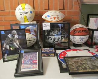 Sports fan? We have a collection of signed sports memorabilia. Dallas Cowboys, Dallas Mavericks, Dallas Stars, San Antonio Spurs, Texas Rangers. 1930s-1950s World Series programs, Vtg literature, plus so much more. 