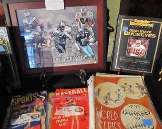 Sports fan? We have a collection of signed sports memorabilia. Dallas Cowboys, Dallas Mavericks, Dallas Stars, San Antonio Spurs, Texas Rangers. 1930s-1950s World Series programs, Vtg literature, plus so much more. 