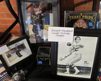 Sports fan? We have a collection of signed sports memorabilia. Dallas Cowboys, Dallas Mavericks, Dallas Stars, San Antonio Spurs, Texas Rangers. 1930s-1950s World Series programs, Vtg literature, plus so much more. 