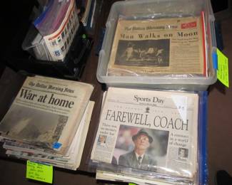 Huge collection of Vtg WORLD EVENT newspapers. 1920s-2000s. WWII, Korea, Moon Landing, Kennedy, Etc. 