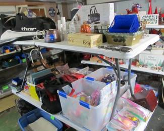 We have lots of amazing goodies in our garage. Antique Tools, regular hand tools, power tools, yard tools, saws, ladders, fishing, holiday, bins, motorcycle, fishing motor, & more!