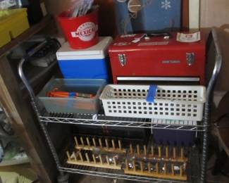 We have lots of amazing goodies in our garage. Antique Tools, regular hand tools, power tools, yard tools, saws, ladders, fishing, holiday, bins, motorcycle, fishing motor, & more!