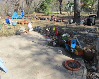 We have a patio and yard full of amazing decor and treasures! Planting pots, chairs, statues, decor accents, tables, storage, handmade items, & so much more!
