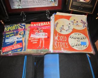 Sports fan? We have a collection of signed sports memorabilia. Dallas Cowboys, Dallas Mavericks, Dallas Stars, San Antonio Spurs, Texas Rangers. 1930s-1950s World Series programs, Vtg literature, plus so much more. 