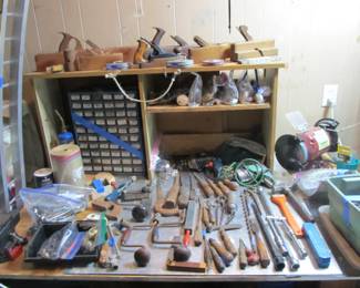 We have lots of amazing goodies in our garage. Antique Tools, regular hand tools, power tools, yard tools, saws, ladders, fishing, holiday, bins, motorcycle, fishing motor, & more!