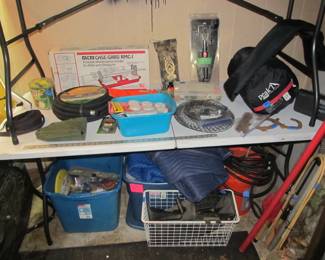 We have lots of amazing goodies in our garage. Antique Tools, regular hand tools, power tools, yard tools, saws, ladders, fishing, holiday, bins, motorcycle, fishing motor, & more!