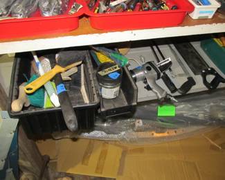 We have lots of amazing goodies in our garage. Antique Tools, regular hand tools, power tools, yard tools, saws, ladders, fishing, holiday, bins, motorcycle, fishing motor, & more!