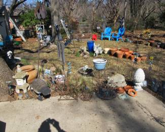 We have a patio and yard full of amazing decor and treasures! Planting pots, chairs, statues, decor accents, tables, storage, handmade items, & so much more!