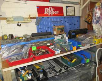 We have lots of amazing goodies in our garage. Antique Tools, regular hand tools, power tools, yard tools, saws, ladders, fishing, holiday, bins, motorcycle, fishing motor, & more!