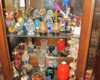 Fine art glass eggs, vases, figurines, and more