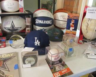 Sports fan? We have a collection of signed sports memorabilia. Dallas Cowboys, Dallas Mavericks, Dallas Stars, San Antonio Spurs, Texas Rangers. 1930s-1950s World Series programs, Vtg literature, plus so much more. 