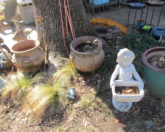 We have a patio and yard full of amazing decor and treasures! Planting pots, chairs, statues, decor accents, tables, storage, handmade items, & so much more!