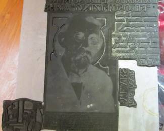 Antique metal printing plate