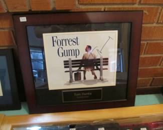 Signed and professionally framed picture of Forrest Gump with the actor TOM HANKS.