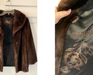 Fur Coat - Bullock's Pasadena.  Embroidered for the original owner "S. Ethel Nelson"