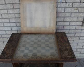 Antique Hand-Built Chess Table