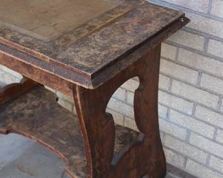 Antique Hand-Built Chess Table