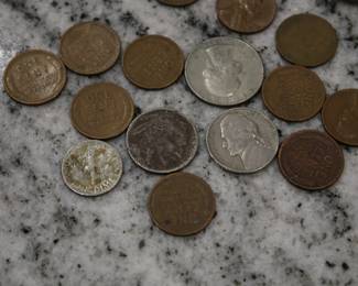 Assorted Coins, Wheat Back Pennies, Buffalo Nickel