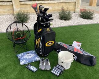 AM109Miscellaneous golf set with vertex, Taylormade, Callaway, and practicing nets
