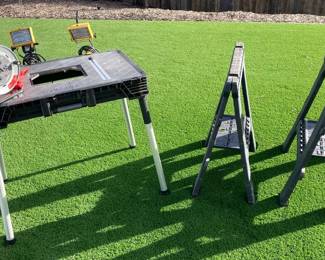 AM140Husky Saw Table And Saw Horses
