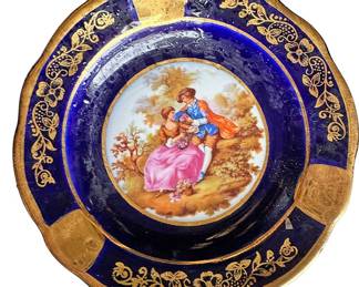 Limoges Porcelain Cobalt Blue Ash Tray