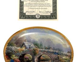 Thomas Kinkade Lamplight Bridge Plate