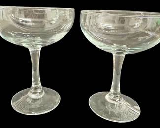 2 Clear Margarita or Champagne Glasses