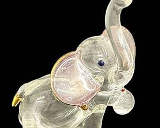 Vintage Handblown Glass Elephant