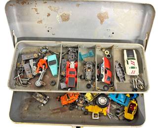 Large Lot of Vintage Slot Car Parts