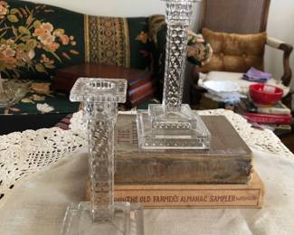 Fostoria Square Step Candle Holders