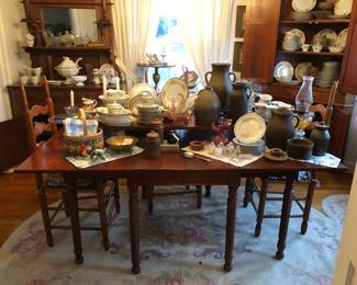 Dropleaf table
Set of 8 ladder back chairs