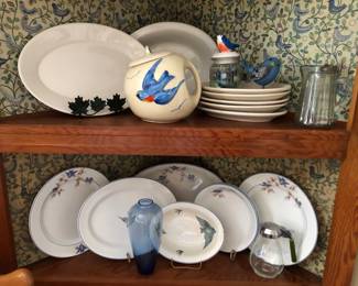 Vintage/Antique Blue Bird Dishes