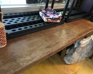 Store counter: 117 long x 31 deep x 32 high