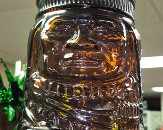 Native American Indian amber glass cigar humidor