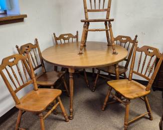 Much furniture. Tables, chairs, dressers, chests and cabinets. 7 pcs. "Tell City" maple kitchen set