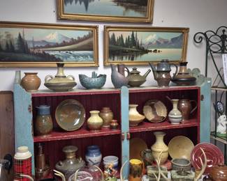 Much, much antiques, collectibles and pottery 