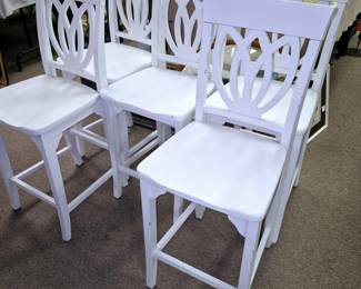 24" white solid wood counter chairs