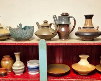 Much handmade pottery. 
