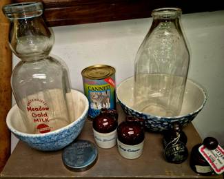 Vintage Meadow Gold milk bottles