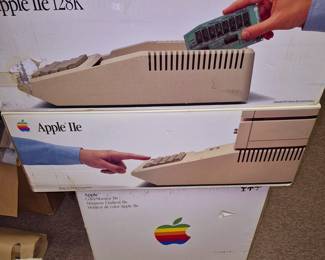 Empty Apple II 128K and Apple IIe boxes
