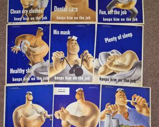 Live Auction ending March 8th this Saturday  at 12:00 noon CST on Vintage 9 pcs. U. S. Health Service poster sheet set. Due to increased interest, taking all bids at sale or texting 816-617-3682 through noon Saturday March 8th.