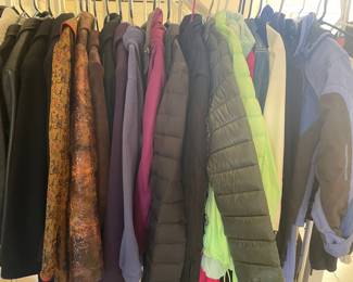 Winter coats and jackets, snow pants/jacket set, and jean jackets - size S - XL